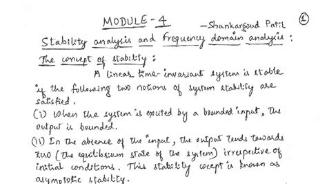 Module 4 - Stability Analysis and Frequency Domain Analysis - Studocu