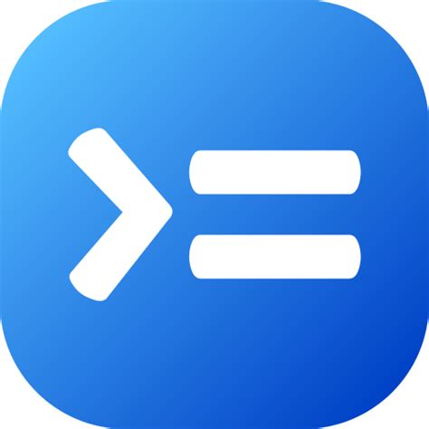 Icona Simbolo uguale o maggiore di Generic gradient fill | Freepik