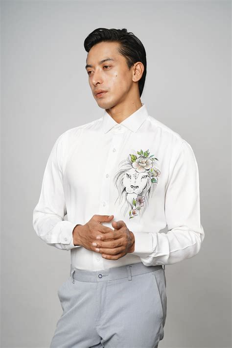 Lion Bloom Handpainted Shirt – Avalipt
