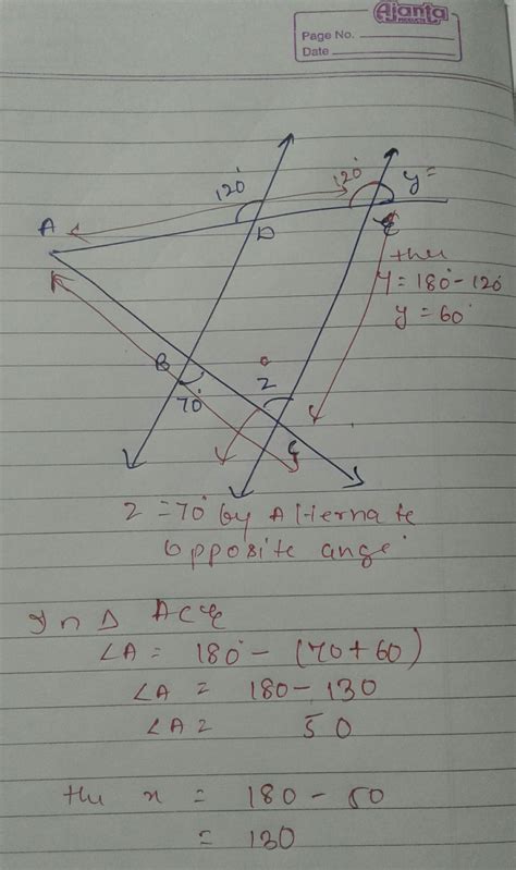 if BD parallel to CE then find angle x , angle y ,angle z - Brainly.in