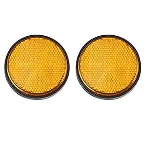 uxcell 2pcs 6mm Yellow Plastic Screw Mount Reflective Warning ...