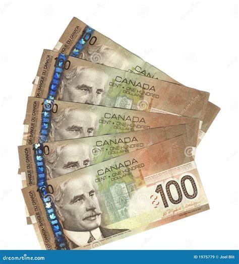 Fanned Out Canadian Hundred Dollar Bills Stock Image - Image of fifty ...