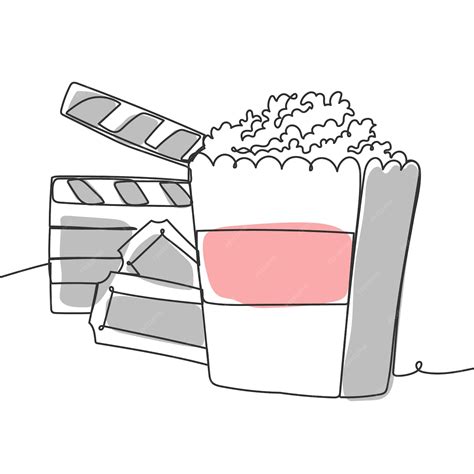 Premium Vector | Hand drawn movie theater drawing illustration
