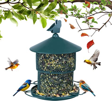 Amazon.com : ZCCQ 7.9lb Rectangular Retractable Bird Feeder, Metal Mesh ...