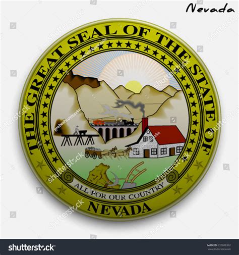 Great Seal Usa State Nevada Round Stock Vector 632688392 - Shutterstock