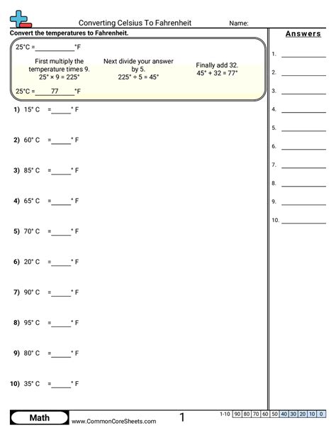 Temperature Conversion Worksheet 的图像结果