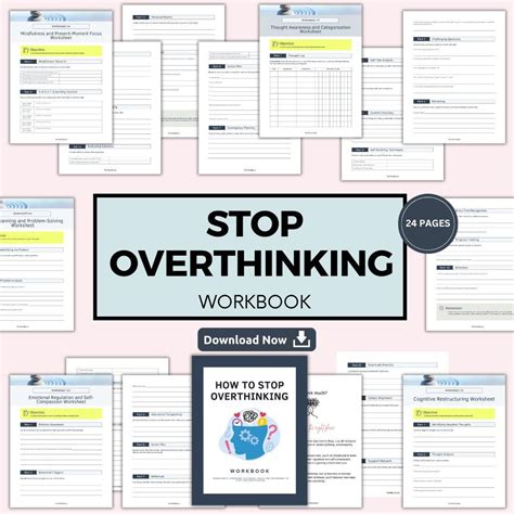 Stop Overthinking Workbook, Personal Development, Self-help Workbook, Growth Mindset, Calm Mind ...