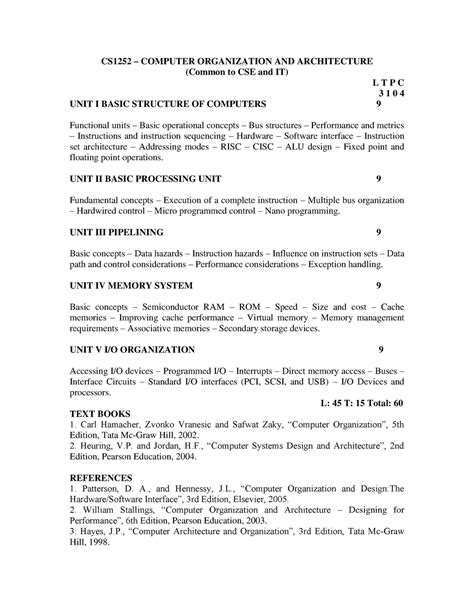 Computer architecture-1 - CS1252 – COMPUTER ORGANIZATION AND ...