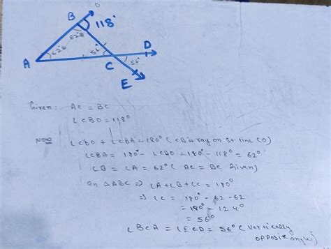 16.AABC is an isosceles triangle with AC = BC. Find angle ECD (Show ...