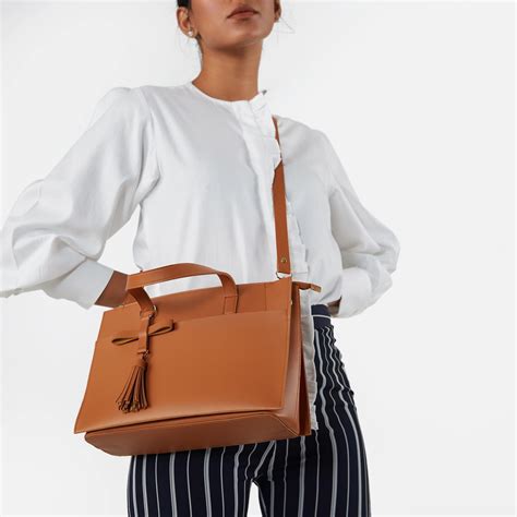 Tan Tassel Work Tote | Buy Tan Bags for Women Online | Work Totes