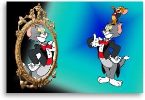 PRINTHUBS 60.96 cm Tom and Jerry Cartoon Poster For Kids Room Home Wall ...