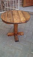 Image result for Round Wood Pedestal Coffee Table