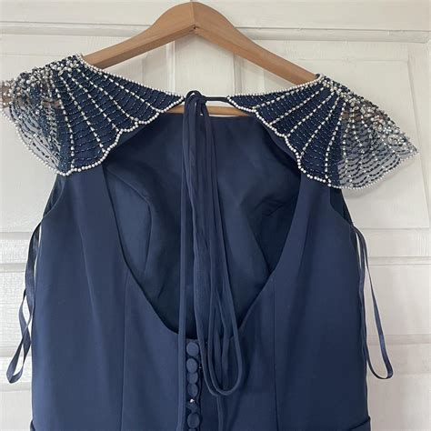 Navy floor length gown, perfect for any formal... - Depop