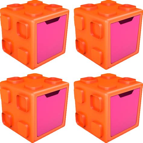 Chillafish Box: Connectable Toy Storage and Play System, Orange/Pink, 4 ...