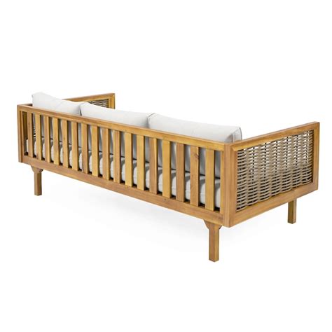 ModernLuxe CLAREMONT 3 SEATER DAYBED WITH RATTAN ARMS Rattan Outdoor ...