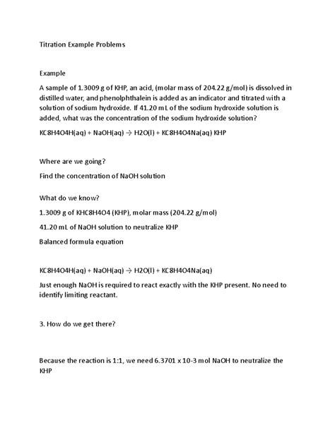 Image result for Titration Example Problem