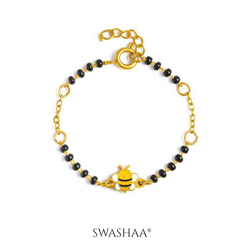 Bee Bliss 18K Gold Plated Kid's Nazariya Bracelet – Swashaa