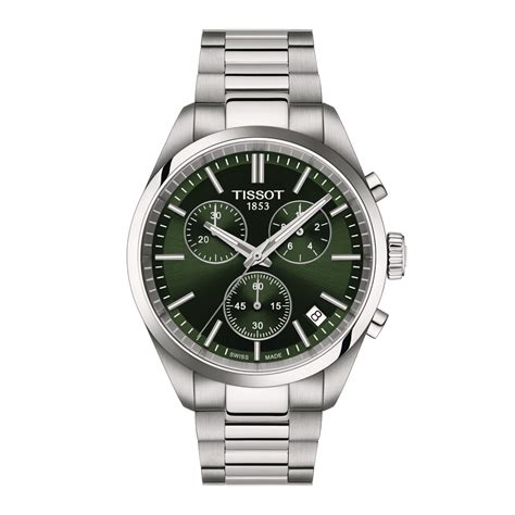 Tissot PR100 Chronograph 40mm Mens Watch Green T1504171109100 | Mappin ...