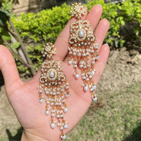 Long Pearl Danglers | Gold Plated on Silver | Freshwater Pearls ER 447