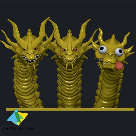 STL file 🐉 Print in Place Three-Headed Dragon Meme ! 🐉 ・3D printable ...