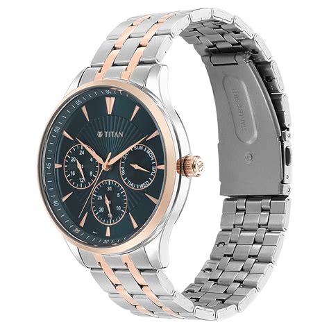 Buy Online Titan Opulent Blue Dial Quartz Multifunction Stainless Steel ...
