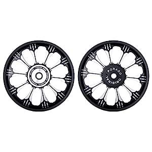 Autofy 10 Spokes Monster Black & Chrome Alloy Wheels (F/R 1.85 * 19/2 ...