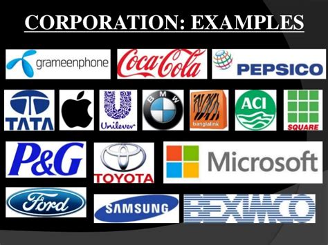 Corporation Businesses Examples 的图像结果