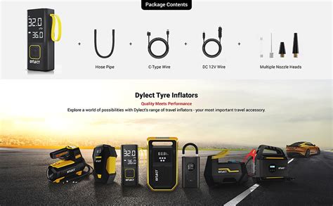Dylect Tyre Inflator for Car and Bike| Home Use| Works Both on DC Port ...