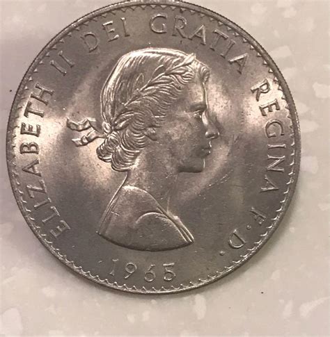 Elizabeth 2 Del Gratia Regina FD 1965 Silver Coin Churchill on the back ...