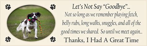 Buy Let's Not Say Goodbye - Pet Remembrance - 5x16 Wooden Frame by My ...