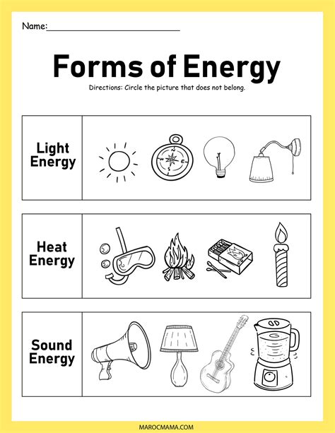 Sound Energy Worksheets For Kindergarten