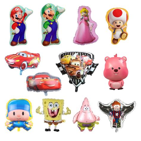 [Ready Stock] Cartoon Foil Balloon Super Mario McQueen Car Pocoyo ...