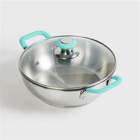 Buy Chef Special Stainless Steel Kadhai with Lid - 3L from Home Centre ...