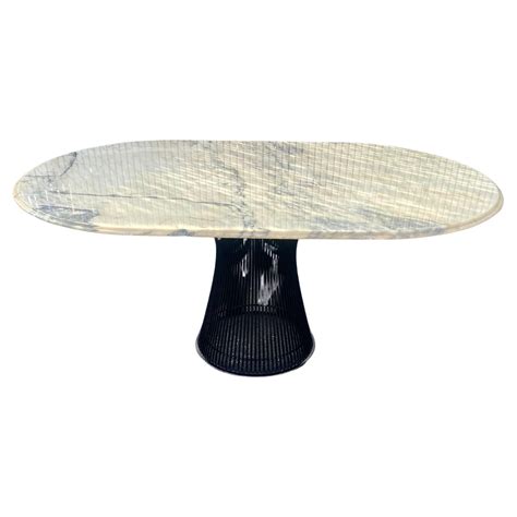 1970s Knoll Platner Oval Marble Dining Table For Sale at 1stDibs