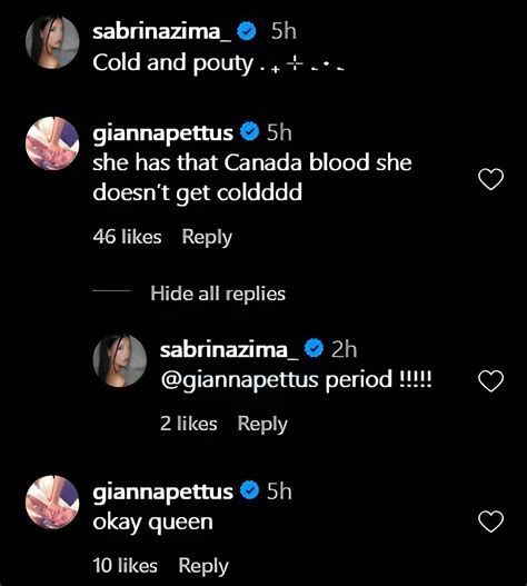 Masyn Winn's girlfriend Gianna Pettus teases Sabrina Zima over swimwear photoshoot in the snow