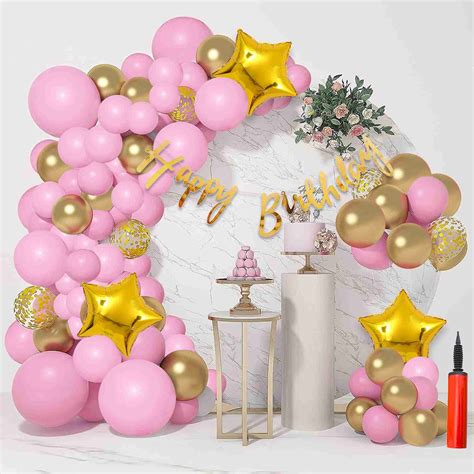 TTimmo4 Happy Birthday Decoration Kit Pink Birthday Decorations Themes ...