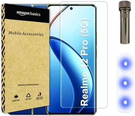 Amazon Basics HD UV Tempered Glass Screen Protector for Realme 12 Plus ...