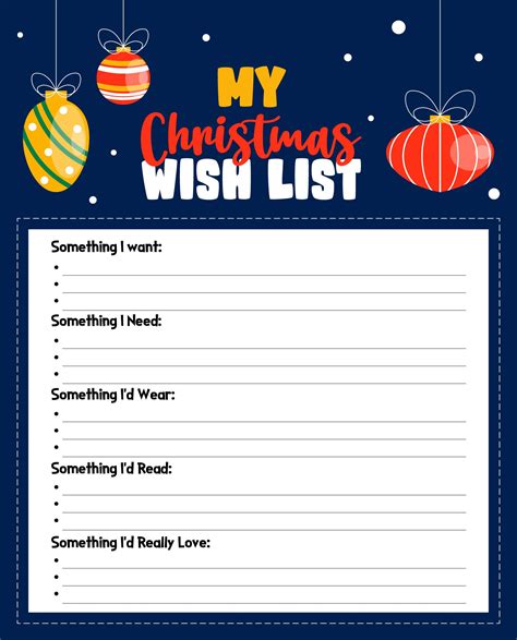 Christmas Wish List Paper - 11 Free PDF Printables | Printablee