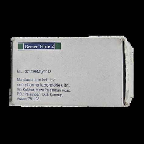 GEMER FORTE 2MG TABLET 10'S: Price, Uses, Side Effect, Composition ...