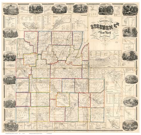 Steuben County New York 1857 - Old Map Reprint - OLD MAPS