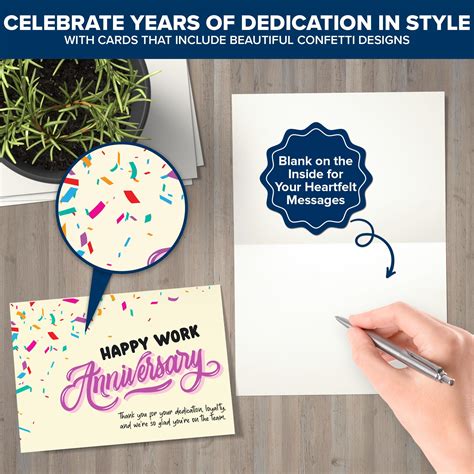 Snapklik.com : Decorably 24 Pack 6x4in Happy Work Anniversary Cards For ...