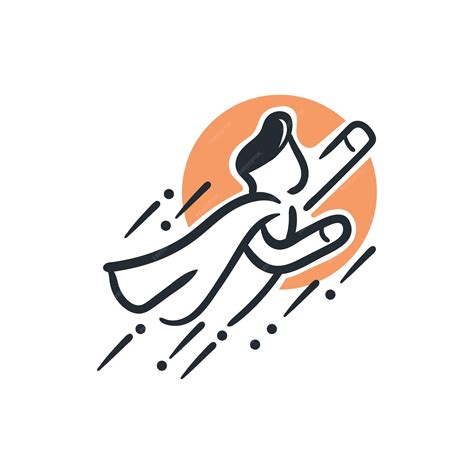 Premium Vector | Superman fast flying logo design template hand drawn ...