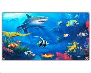 Jagvii 59 cm Sea Level with Shark and colorful Fishes, Self Adhesive ...