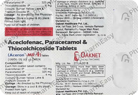 Aceron Mr 4mg Strip Of 10 Tablets: Uses, Side Effects, Price & Dosage ...