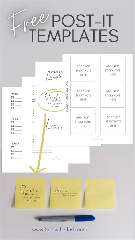 Free Printable POST-IT Notes Templates | Post it notes, Sticky note ...