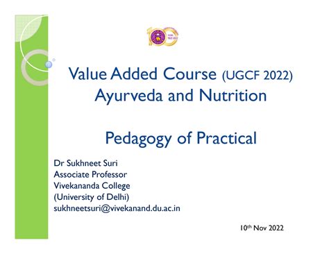 VAC Practical Pedagogy - Value Added CourseValue Added Course (UGCF ...