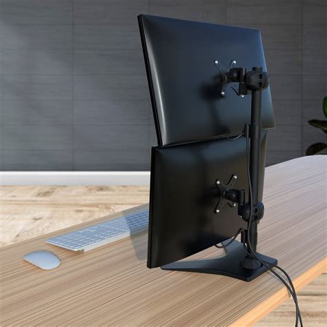 Dual Vertical Array LED/LCD Monitor Stand, Free-Standing Desk Mount fo ...