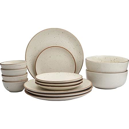 Seedlings India Stoneware Dinner Set - Set of 12, Multicolour : Amazon ...
