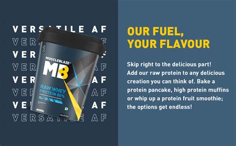 MuscleBlaze Raw Whey Protein Concentrate 80% with Added Digestive ...