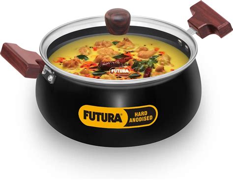 Buy Futura Hard Anodised Handi (Saucepan) 2 L, 18 cm, 4.06 mm with ...